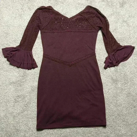 Free People Dress Mini Lace Ribbed - Picture 7 of 10